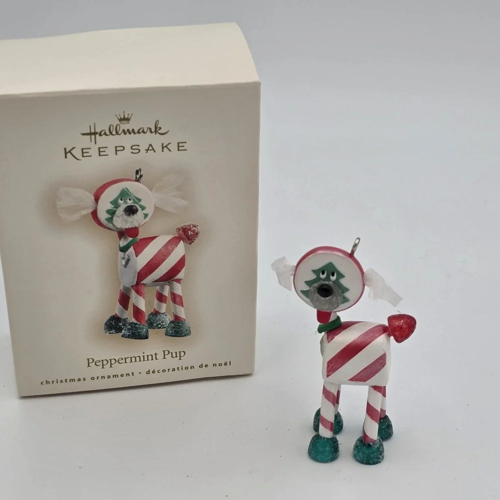 Hallmark 2007 Keepsake Christmas Ornament Peppermint Candy Gumdrop Dog A3‎